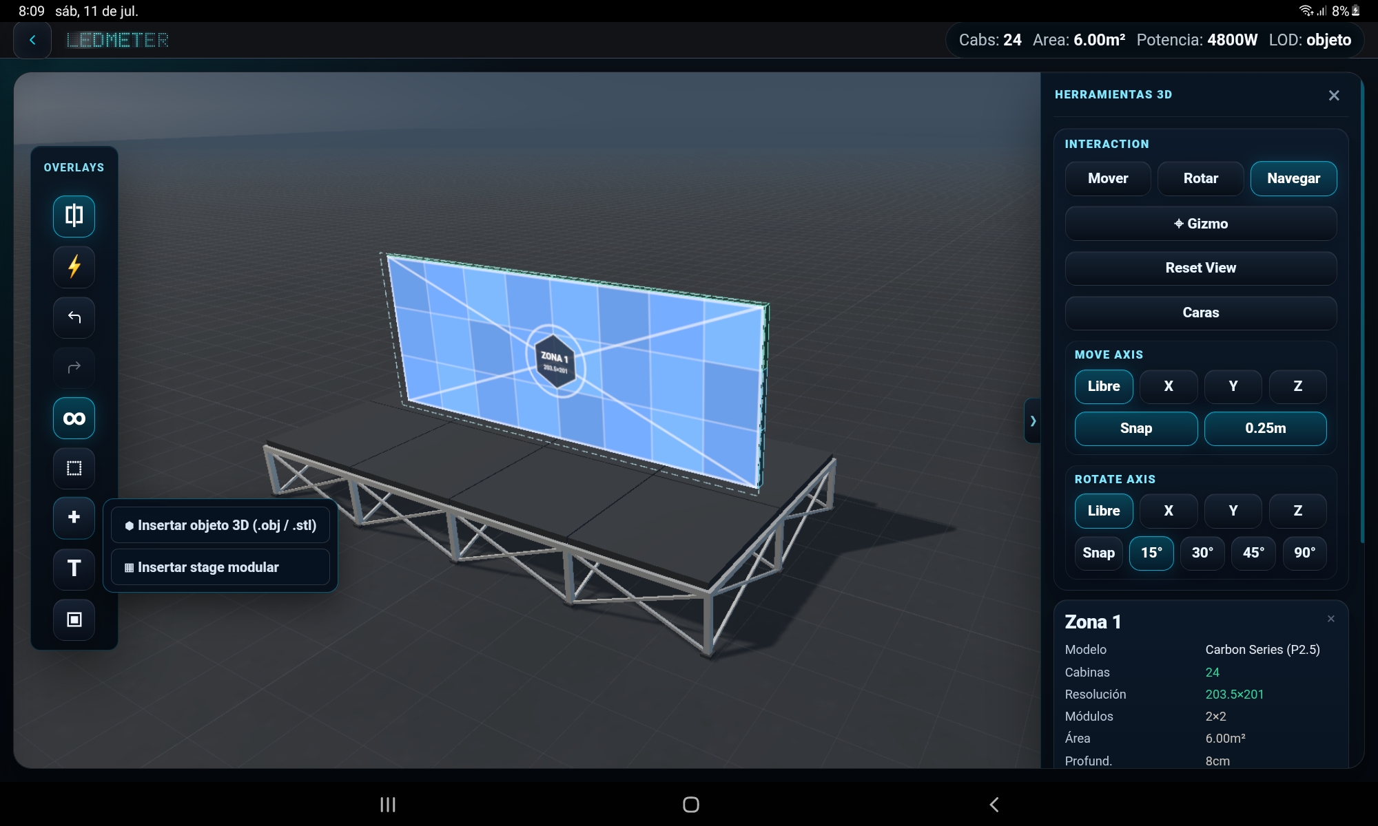 Stage modular en Entorno 3D